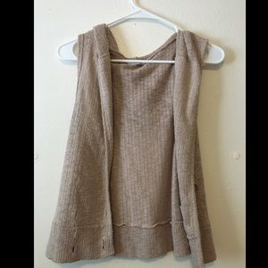 Tan hooded vest